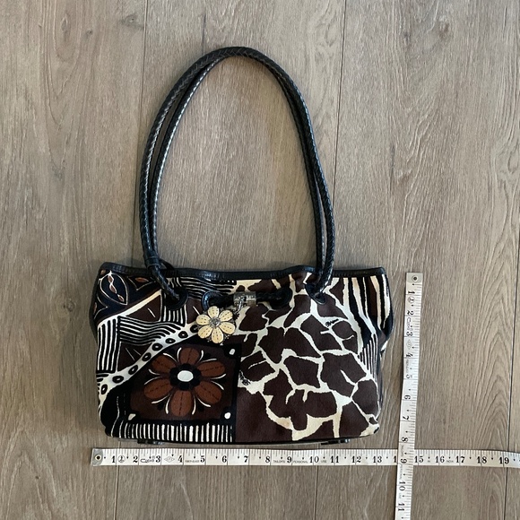 BRIGHTON  Animal Print Brown Black Braided Straps - Picture 10 of 15